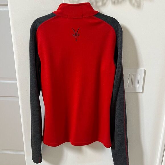 ibex Two Toned Merino Wool Full Zip Jacket in Red and Grey L NWOT - Picture 13 of 13